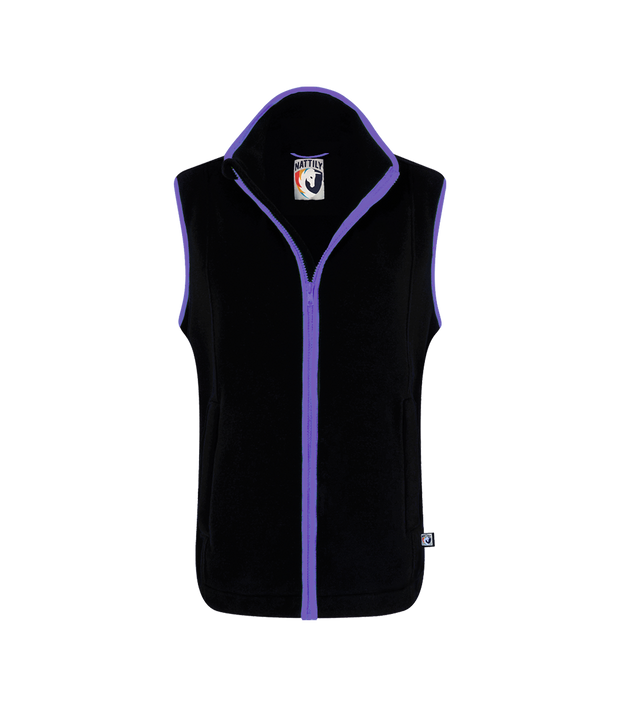 LADIES FLEECE GILET - BLACK/PURPLE