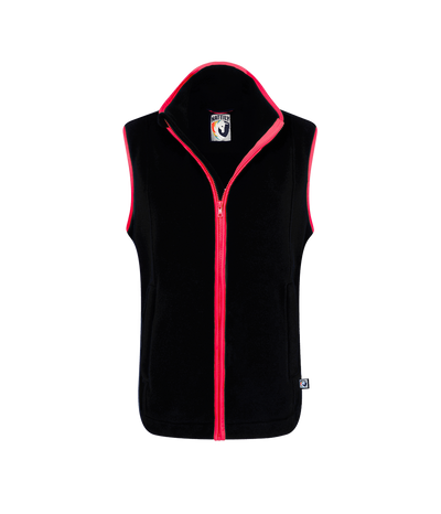 LADIES FLEECE GILET - BLACK/CORAL