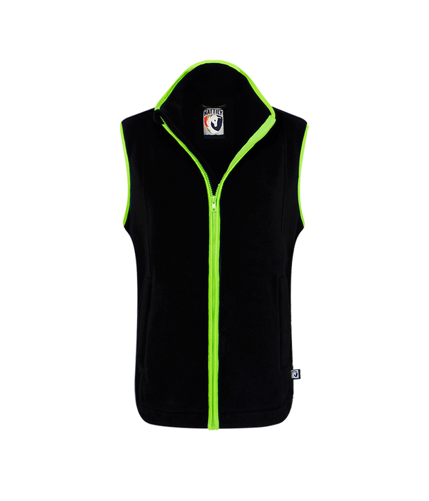 LADIES FLEECE GILET - BLACK/LIME