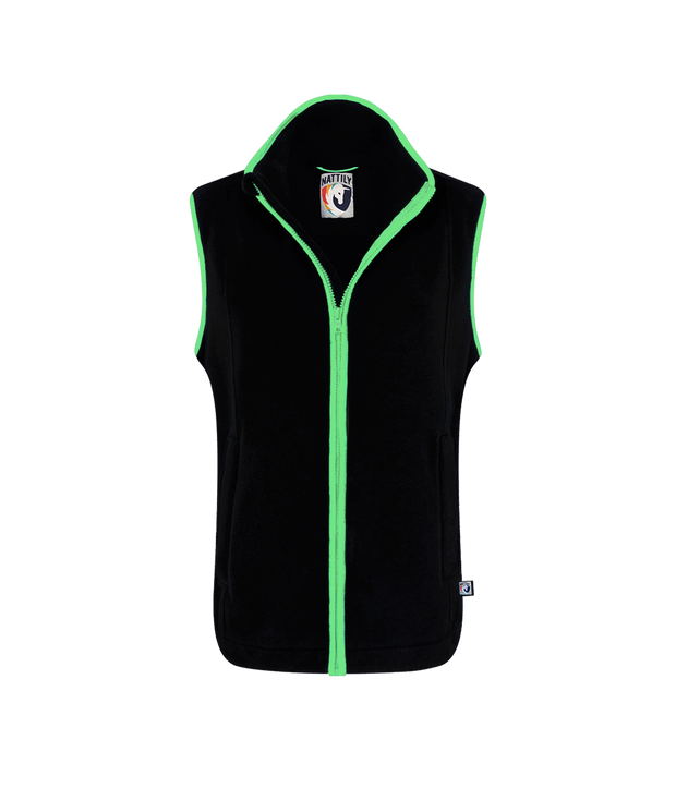 LADIES FLEECE GILET - BLACK/MINT