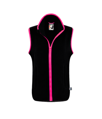 LADIES FLEECE GILET - BLACK/PINK