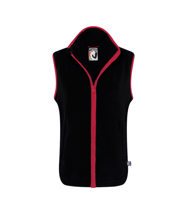 LADIES FLEECE GILET - BLACK/RED