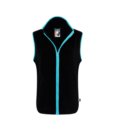 LADIES FLEECE GILET - BLACK/SKY