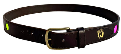 multicoloured spot leather belt by mackenzie & george for nattily dressed