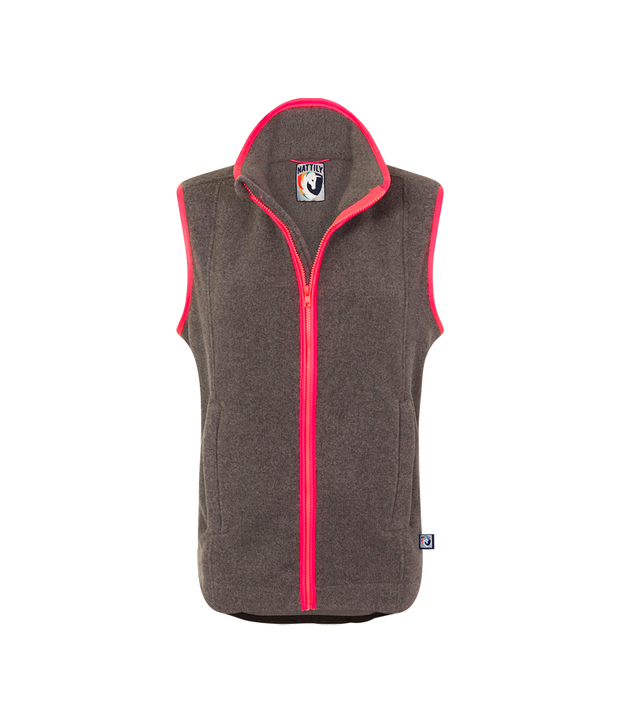 SUMMER OFFER - LADIES FLEECE GILET - GREY/CORAL