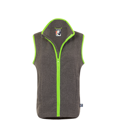 ladies grey fleece gilet with lime green trim nattily dressed