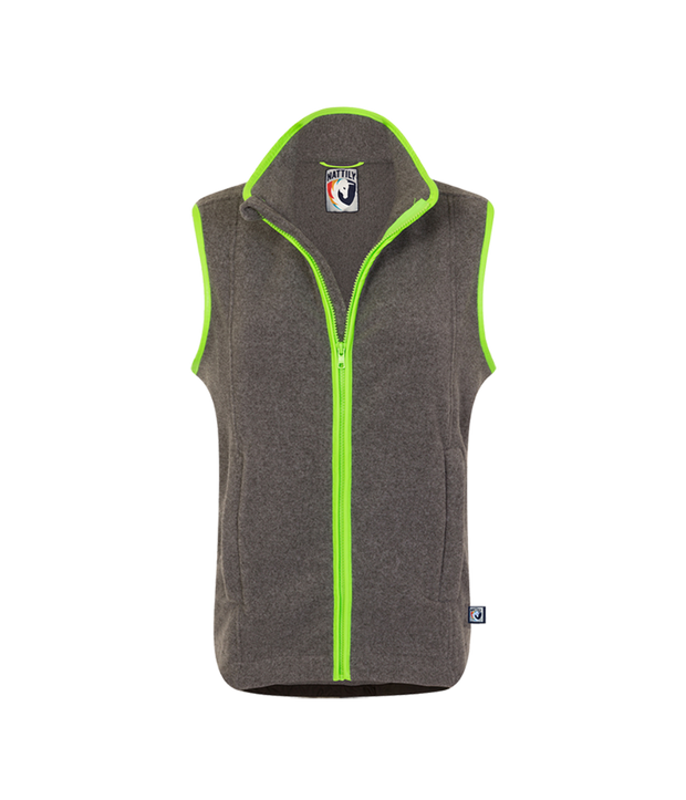 nattily dressed childrens fleece gilet grey with lime green trimue fleece quarter zip with sky blue trim