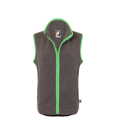 ladies grey fleece gilet with mint green trim