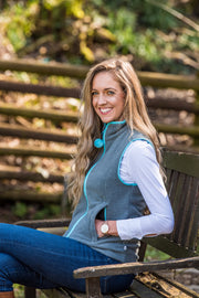 SUMMER OFFER - LADIES FLEECE GILET - GREY/SKY
