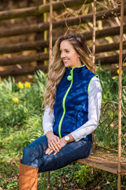 SUMMER OFFER - LADIES FLEECE GILET - NAVY/LIME
