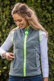 SUMMER OFFER - LADIES FLEECE GILET - GREY/LIME