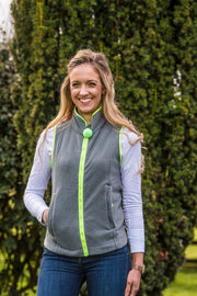SUMMER OFFER - LADIES FLEECE GILET - GREY/LIME