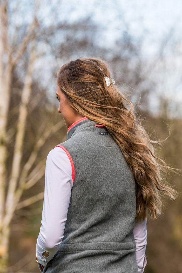 SUMMER OFFER - LADIES FLEECE GILET - GREY/CORAL