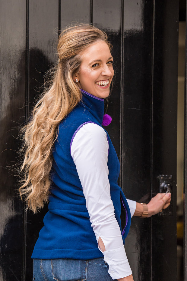 LADIES FLEECE GILET - NAVY/PURPLE