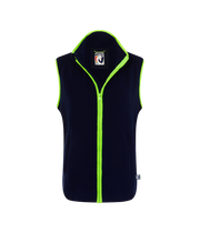 LADIES FLEECE GILET - NAVY/LIME