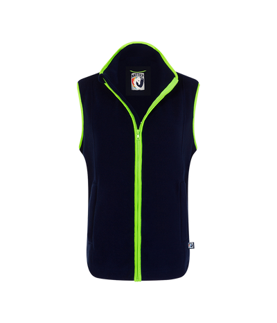 LADIES FLEECE GILET - NAVY/LIME