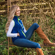 LADIES FLEECE GILET - NAVY/LIME