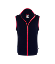 LADIES FLEECE GILET - NAVY/CORAL