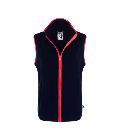 LADIES FLEECE GILET - NAVY/CORAL