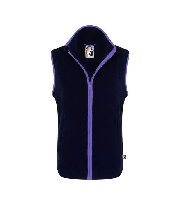 LADIES FLEECE GILET - NAVY/PURPLE