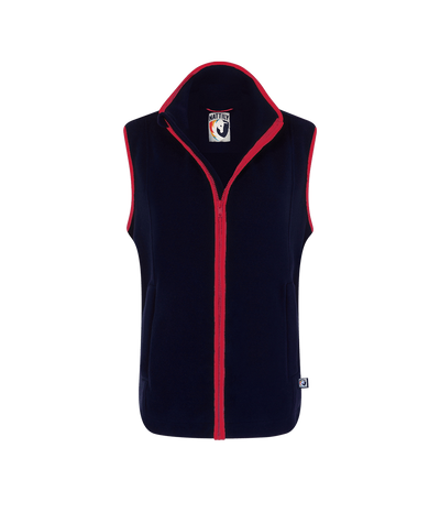 LADIES FLEECE GILET - NAVY/RED