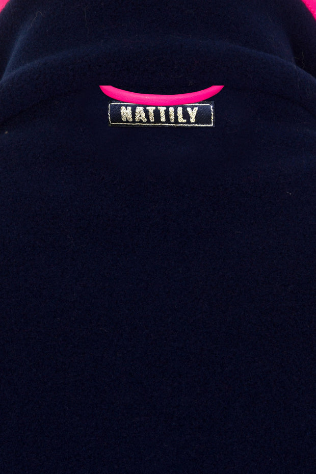 LADIES FLEECE GILET - NAVY/PINK