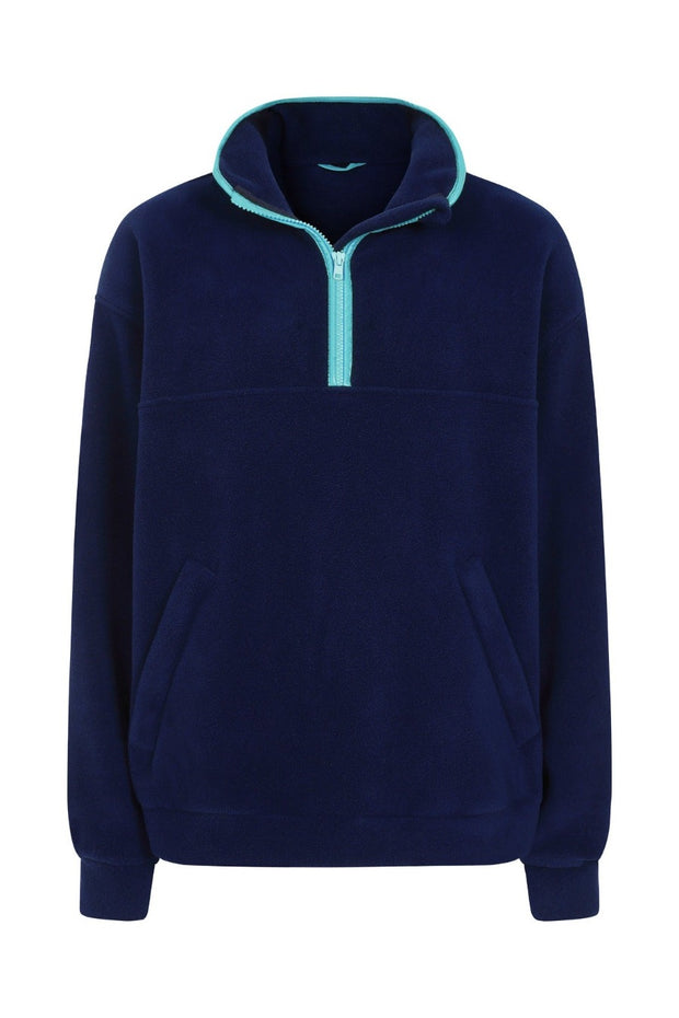 mens quarter zip polartec fleece navy with sky blue trimnattily dressed navy blue fleece quarter zip with sky blue trim